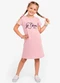 Select - Vestido Feminino Infantil em Molecotton Preto - variação: Rosa
