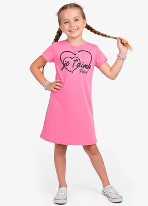 Select - Vestido Feminino Infantil em Molecotton Rosa - SELECT
