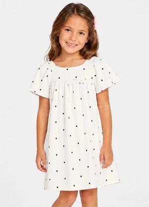 Select - Vestido Feminino Infantil em Viscotorcion Bege - SELECT