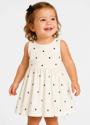 Select - Vestido Feminino Infantil em Viscotorcion Branco - SELECT