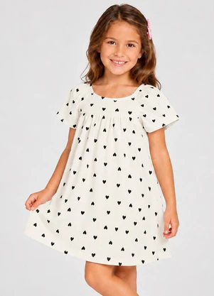 Select - Vestido Feminino Infantil em Viscotorcion Branco - SELECT