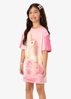 Rovi Kids - Vestido Feminino Infantil Malha Tech Rosa - ROVI KIDS