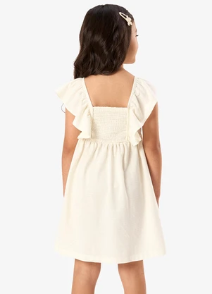 Rovi Kids - Vestido Feminino Infantil Meia Malha Bege - ROVI KIDS