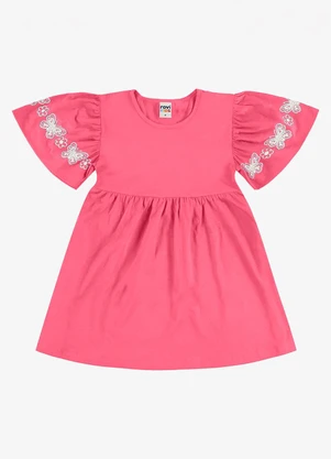 Rovi Kids - Vestido Feminino Infantil Meia Malha Rosa - ROVI KIDS