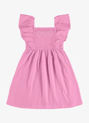 Rovi Kids - Vestido Feminino Infantil Meia Malha Rosa - ROVI KIDS