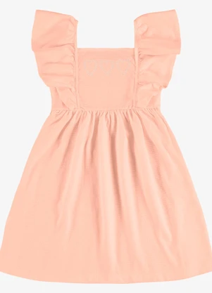 Rovi Kids - Vestido Feminino Infantil Meia Malha Rosa - ROVI KIDS
