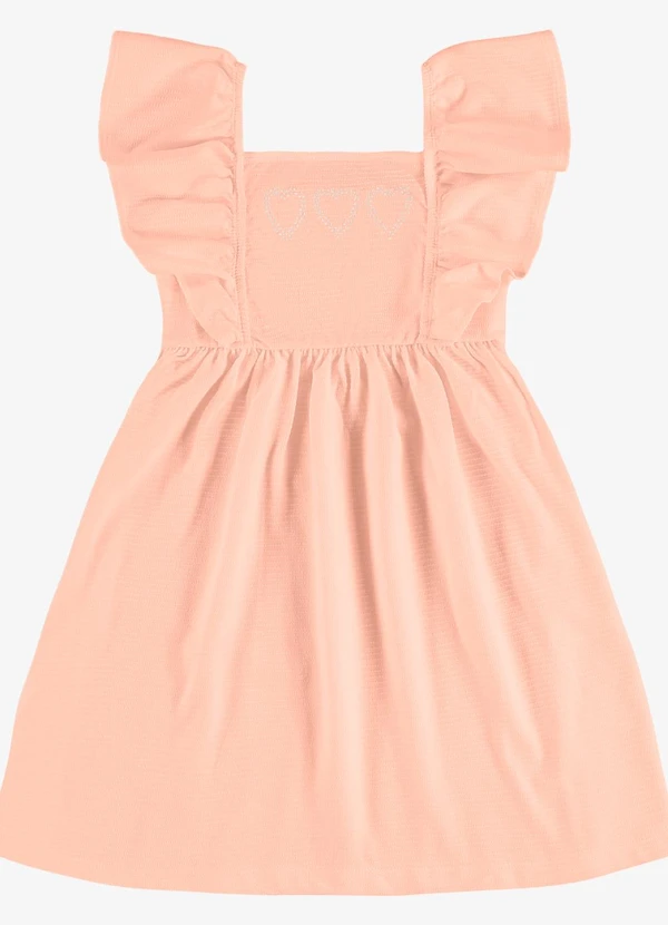 Rovi Kids - Vestido Feminino Infantil Meia Malha Rosa
