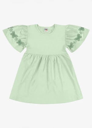 Rovi Kids - Vestido Feminino Infantil Meia Malha Verde - ROVI KIDS