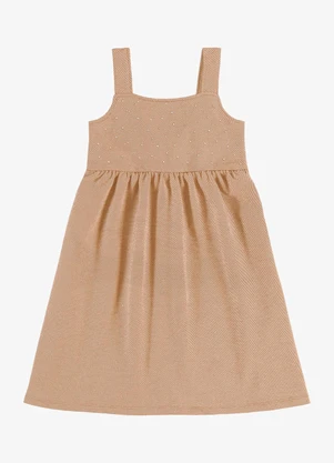 Rovi Kids - Vestido Feminino Infantil Moletom Marrom - ROVI KIDS
