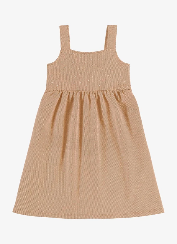 Rovi Kids - Vestido Feminino Infantil Moletom Marrom