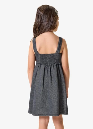 Rovi Kids - Vestido Feminino Infantil Moletom Preto - ROVI KIDS
