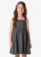Rovi Kids - Vestido Feminino Infantil Moletom Preto - variação: Preto
