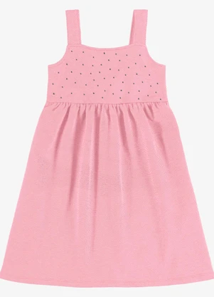 Rovi Kids - Vestido Feminino Infantil Moletom Rosa - ROVI KIDS