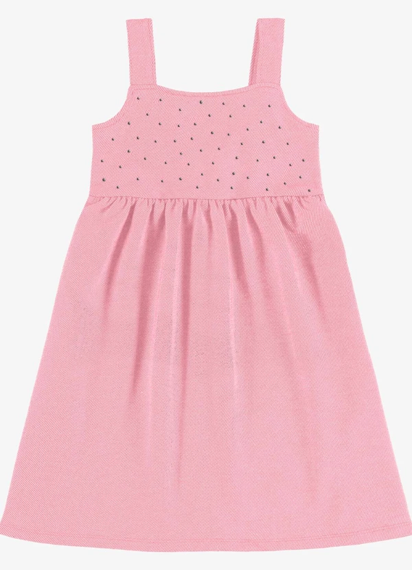 Rovi Kids - Vestido Feminino Infantil Moletom Rosa