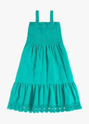 Rovi Kids - Vestido Feminino Infantil Visco Verde - ROVI KIDS