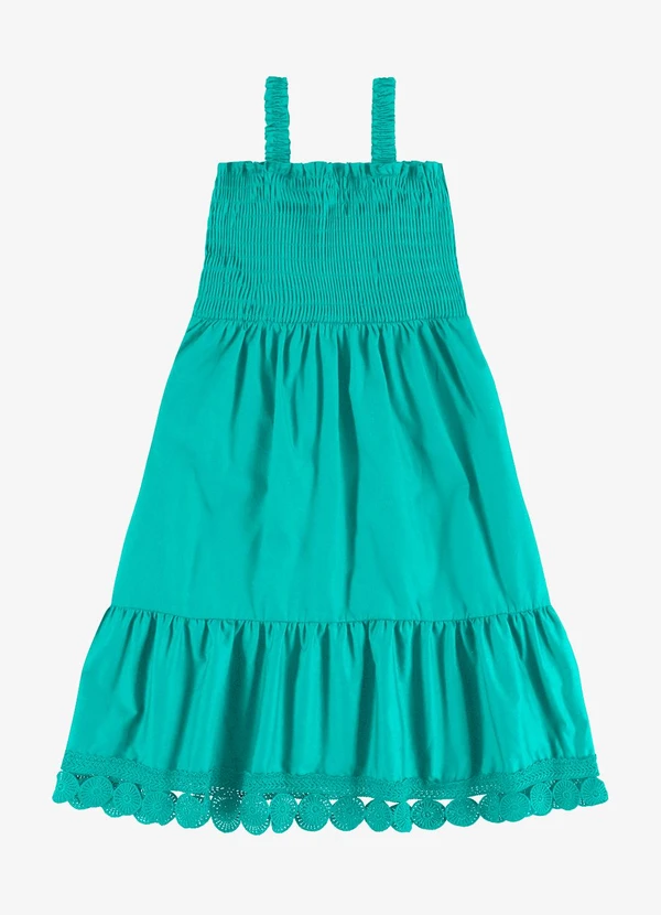 Rovi Kids - Vestido Feminino Infantil Visco Verde