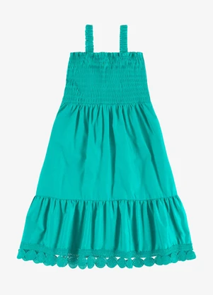 Rovi Kids - Vestido Feminino Infantil Visco Verde - ROVI KIDS