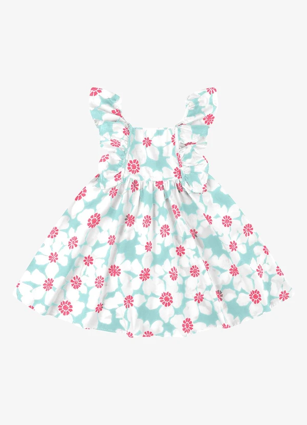 Rovi Kids - Vestido Feminino Popeline Azul