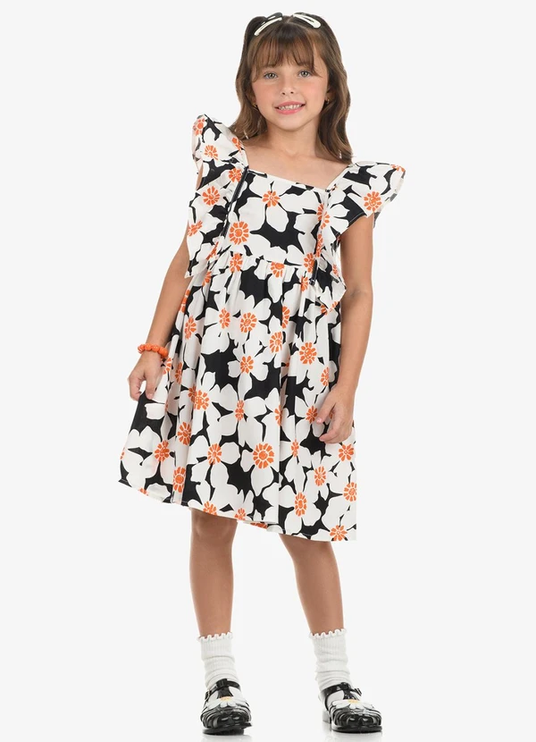Rovi Kids - Vestido Feminino Popeline Preto 3