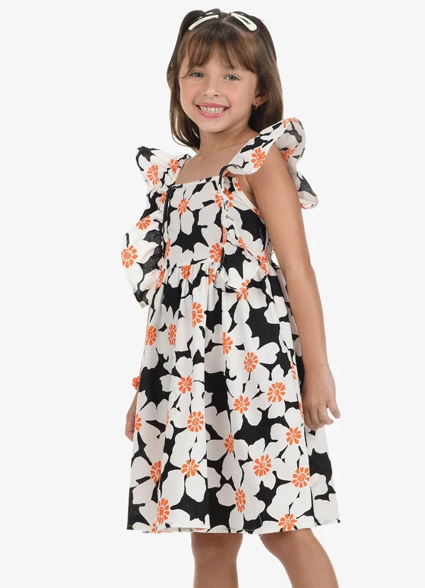 Rovi Kids - Vestido Feminino Popeline Preto 4