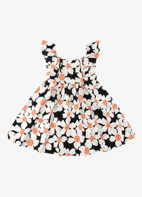 Rovi Kids - Vestido Feminino Popeline Preto 5
