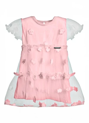 Trick Nick - Vestido Feminino Tule Bordado Floral Branco - TRICK NICK