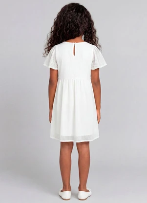 Marlan - Vestido Festa com Textura e Mangas Amplas Bege - MARLAN