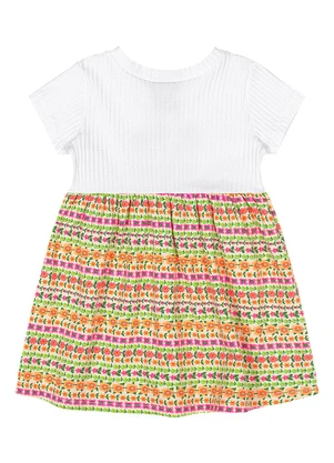 Quimby - Vestido Flor Feliz para Bebê Branco - QUIMBY