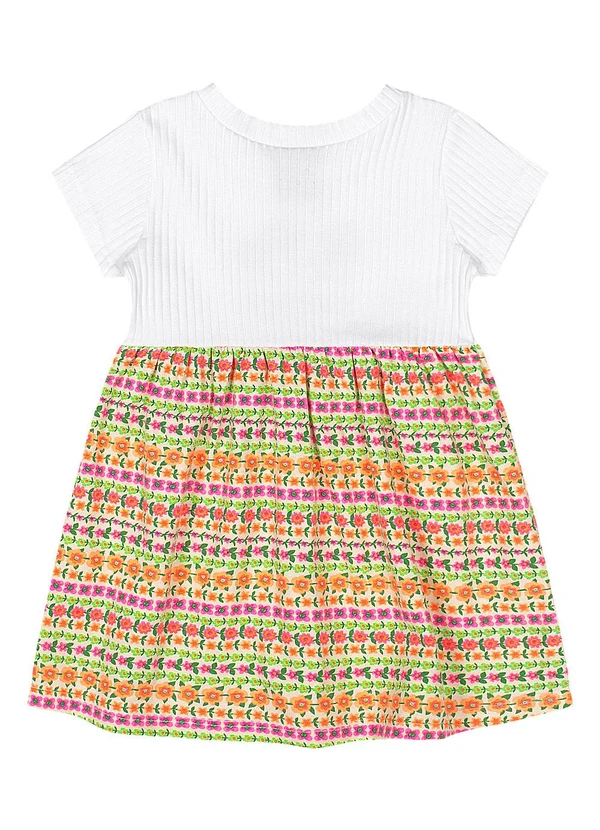 Quimby - Vestido Flor Feliz para Bebê Branco 2