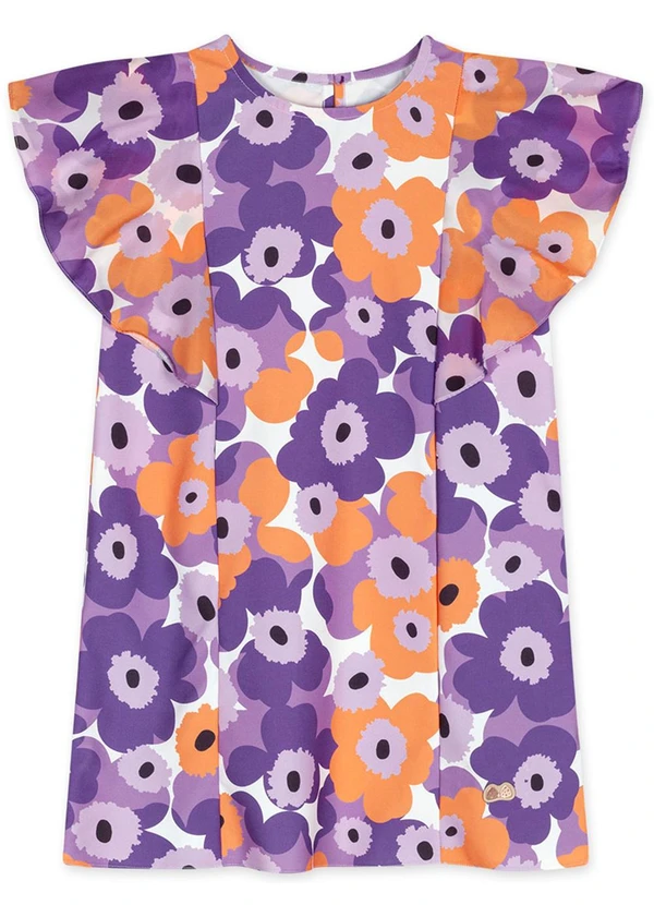 Lilica Ripilica - Vestido Floral Alfaiataria Menina Roxo