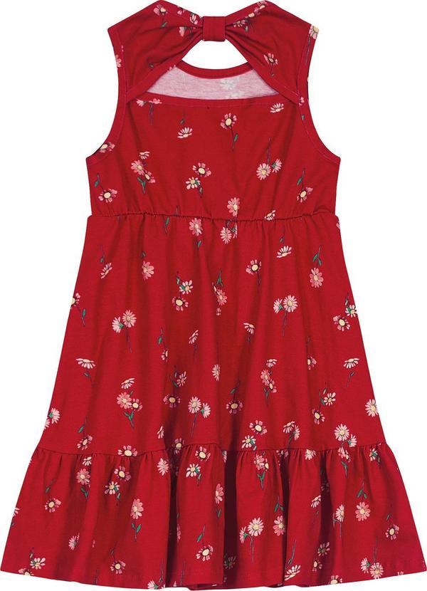Carinhoso - Vestido Floral com Abertura Vermelho 2