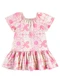 Bee Loop - Vestido Floral Cotton Infantil Azul - variação: Rosa