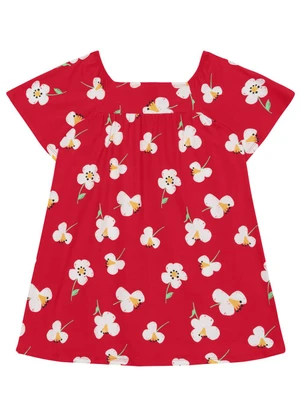 Vestido Floral em Cotton Bee Loop Vermelho - BEE LOOP
