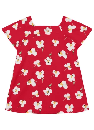 Vestido Floral em Cotton Bee Loop Vermelho - BEE LOOP