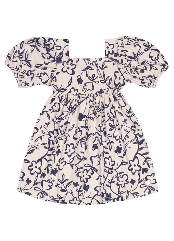 Quimby - Vestido Floral em Cotton para Bebê Rosa