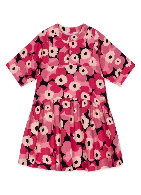 Lilica Ripilica - Vestido Floral Menina Rosa