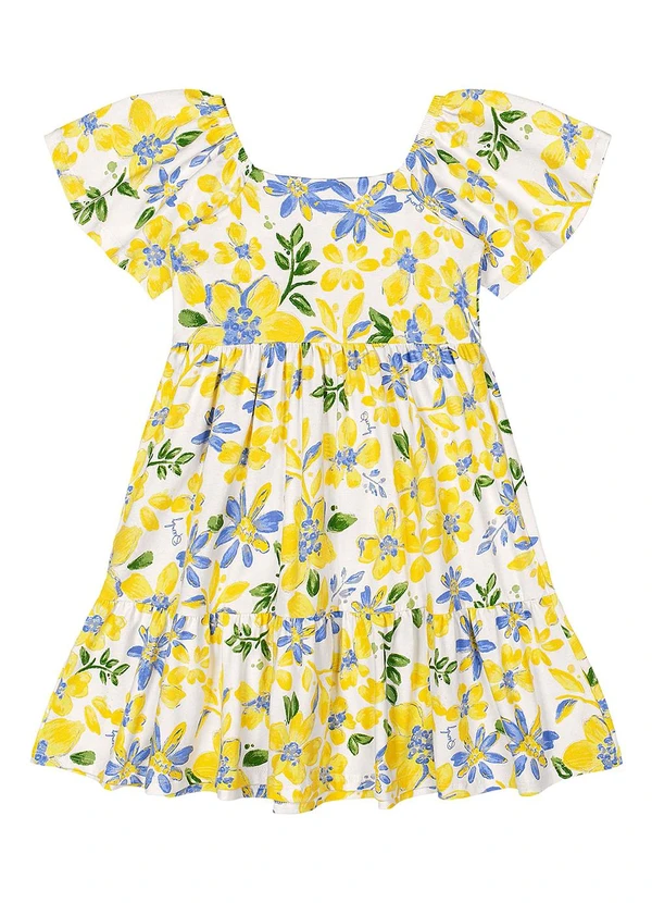 Quimby - Vestido Floral Infantil Amarelo 3