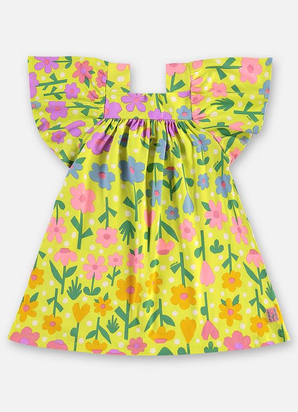 Up Baby - Vestido Floral Infantil Cotton Amarelo 2