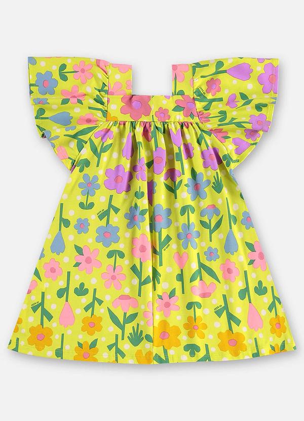 Up Baby - Vestido Floral Infantil Cotton Amarelo 3