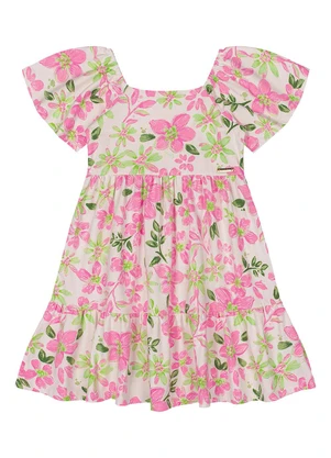 Quimby - Vestido Floral Infantil Rosa - QUIMBY