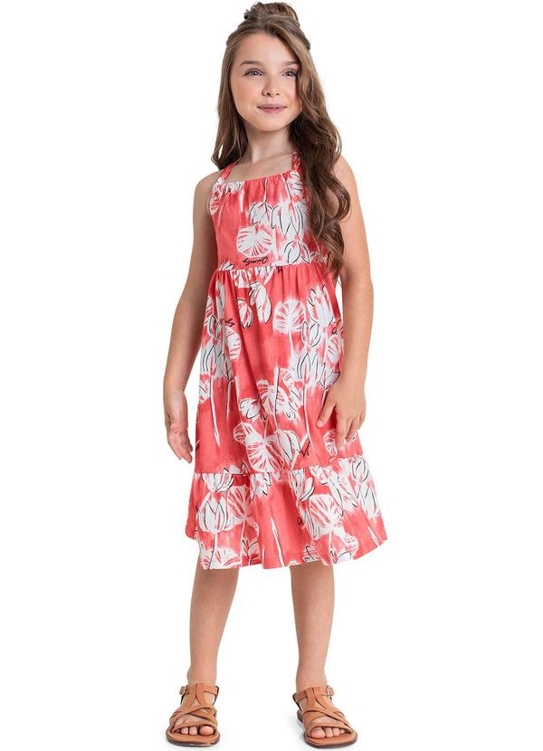 Quimby - Vestido Floral Infantil Vermelho