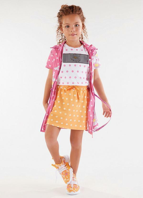 Lilica Ripilica - Vestido Floral Manga Curta Infantil Rosa