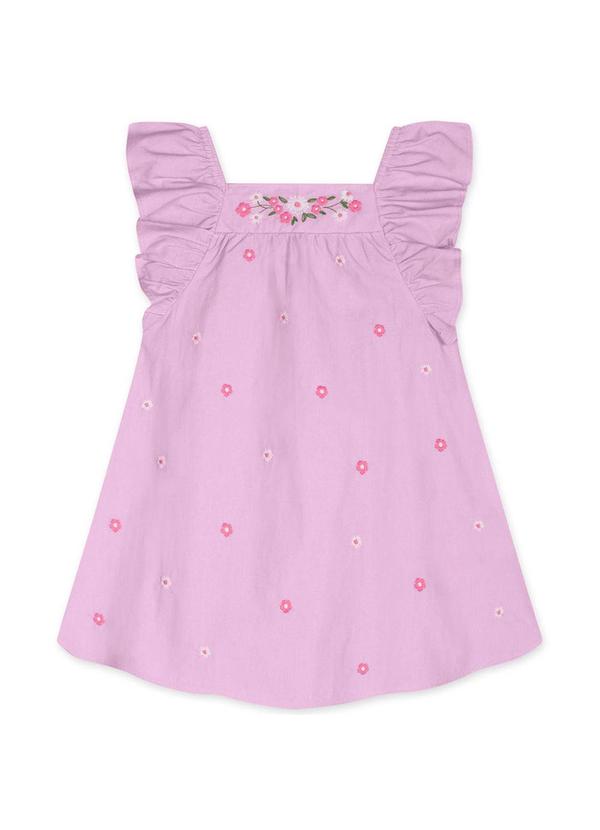 Marisol - Vestido Floral Manga Curta Infantil  Roxo 2