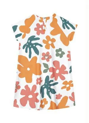 Lilica Ripilica - Vestido Floral Tecido Crepe Branco - LILICA RIPILICA