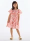 Quimby - Vestido Floral Tricoline Vermelho - variação: Vermelho