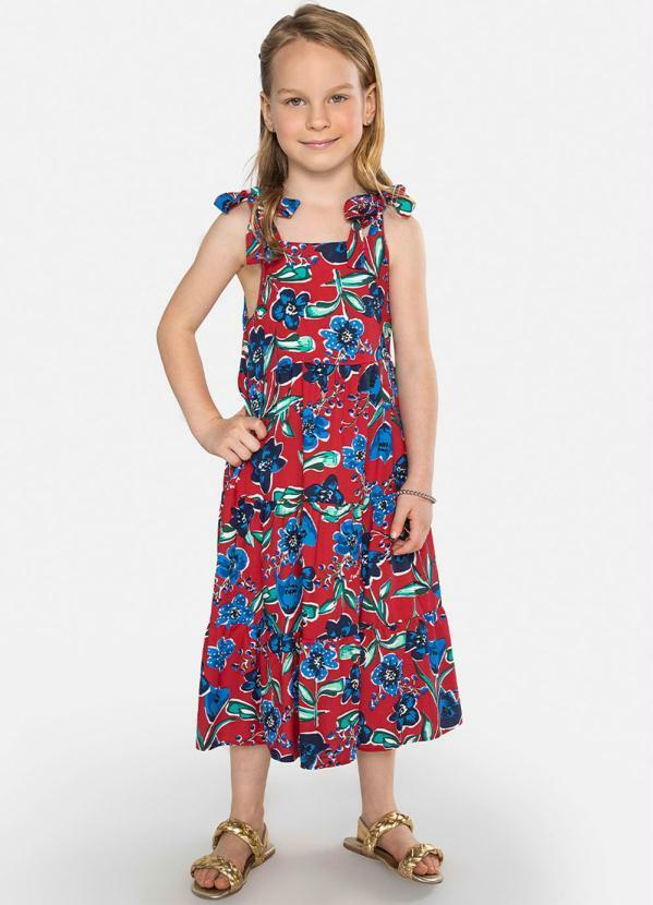 Momi - Vestido Floral Vermelho