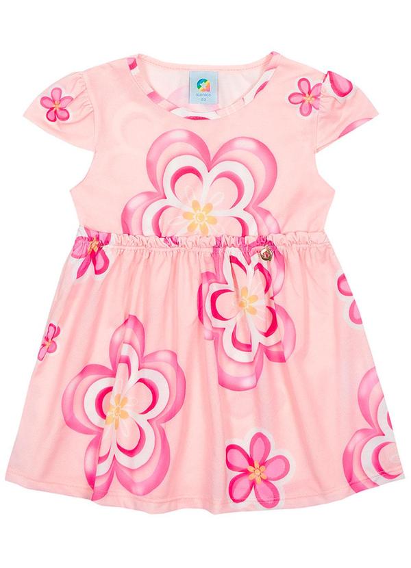 Alenice - Vestido Flores do Verão Meninas Rosa
