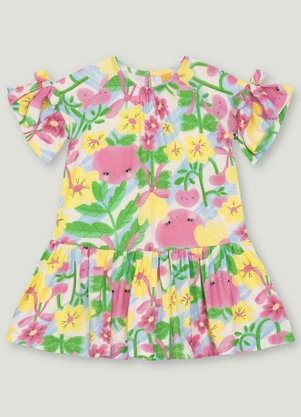 Vestido Flores e Fitas com Laços Três e Já Branco - TRÊS E JÁ