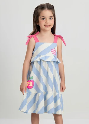 Vestido Flores e Fitas Três e Já Branco - TRÊS E JÁ