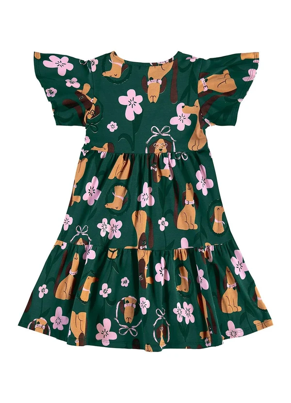 Bee Loop - Vestido Flores & Focinhos Verde 2